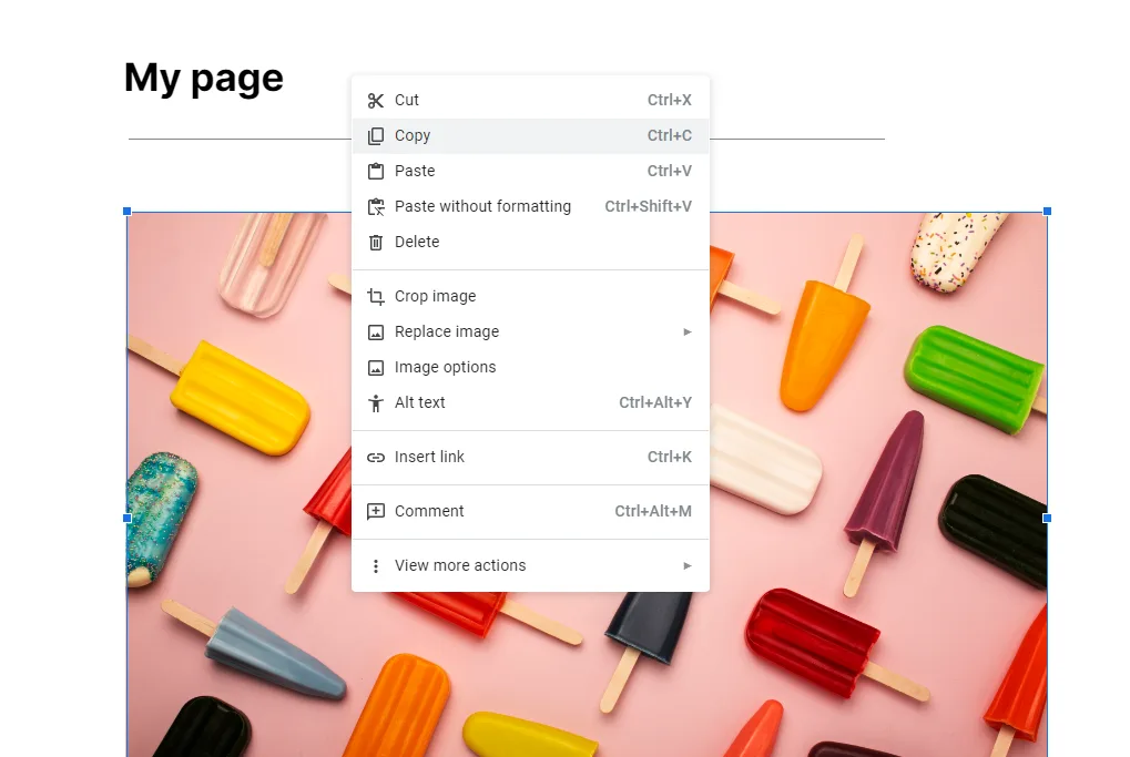 copy image from google doc