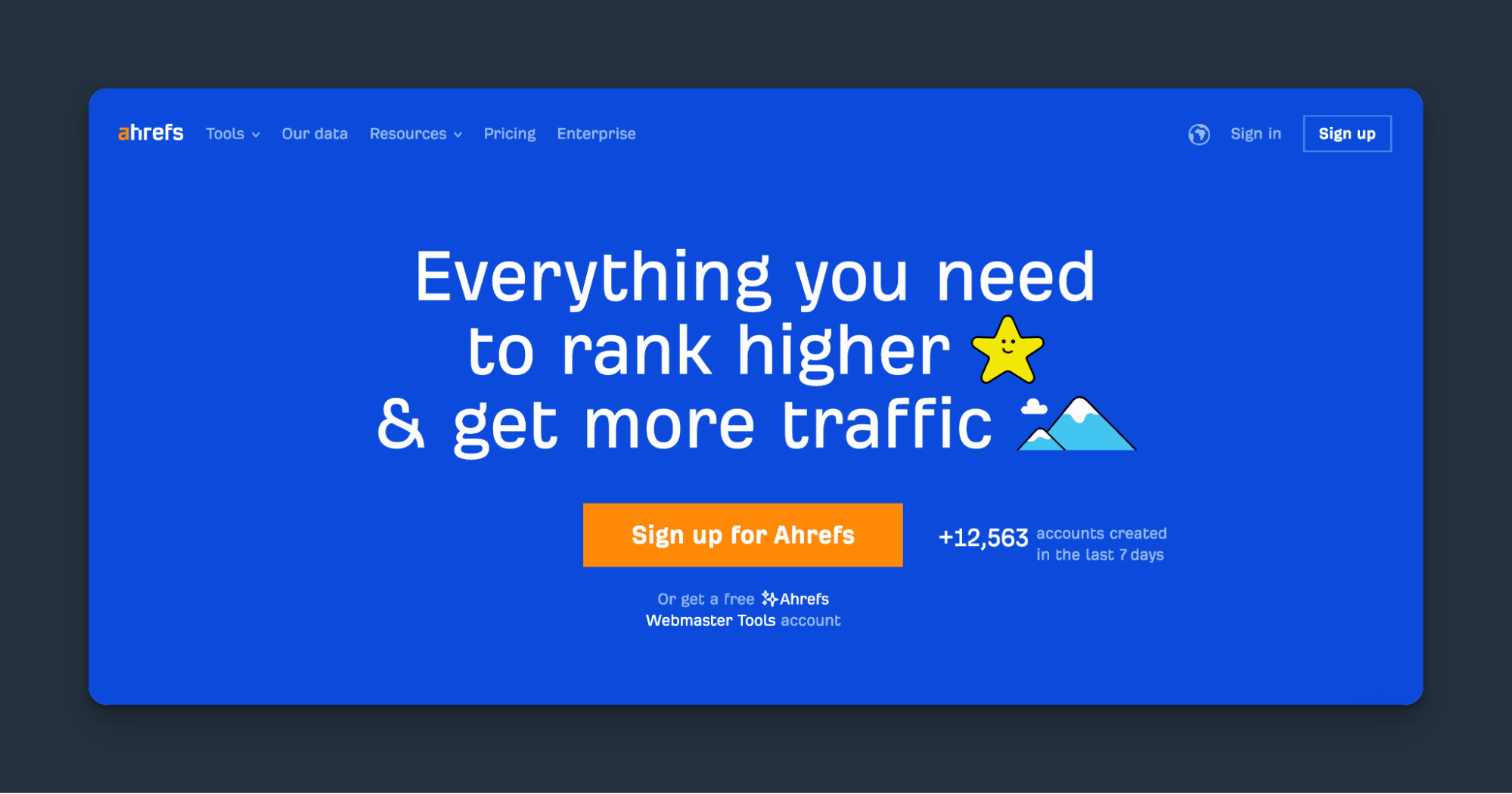 ahrefs homepage ad