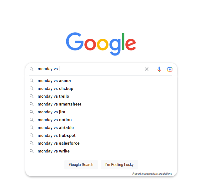 google comparison search